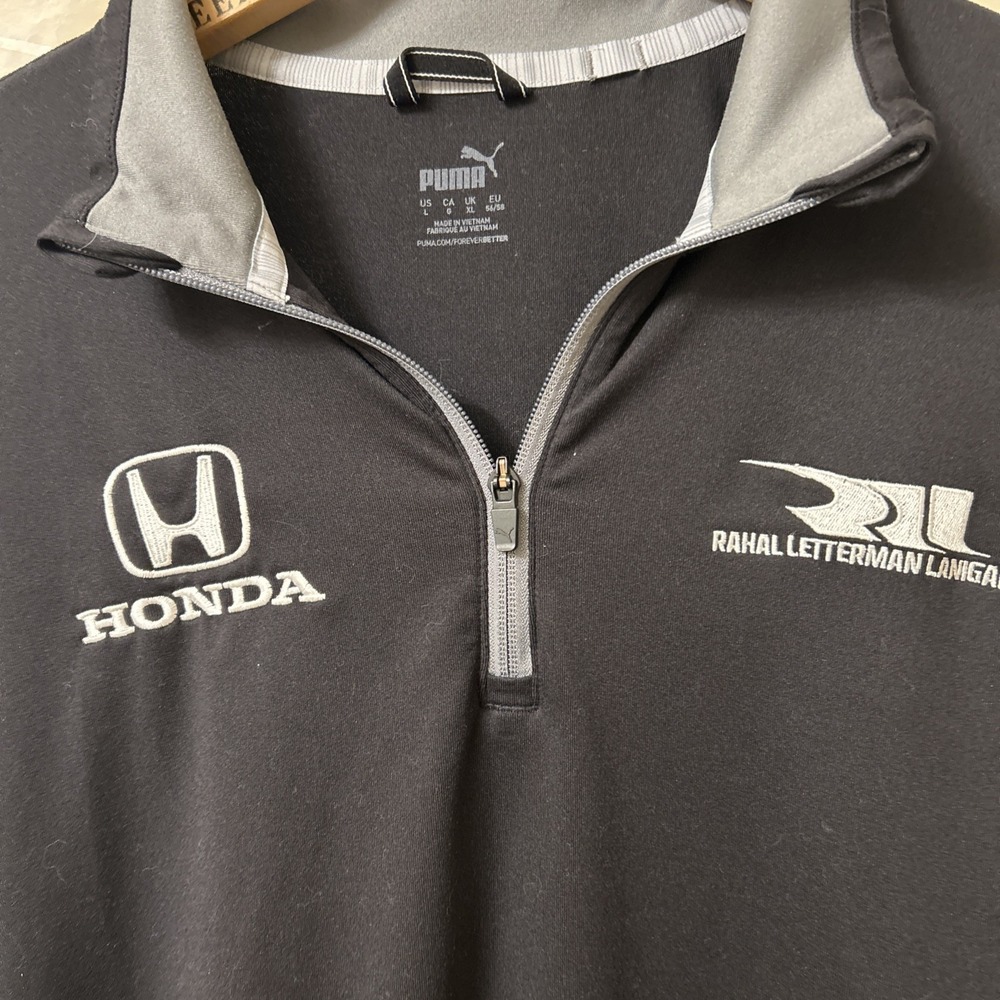 Rahal Letterman Lanigan Racing Pullover Long Sleeve Shirt Honda Indy Large Black - Picture 2 of 4